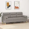 Image de Canapé 3 Places Avec Oreillers Décoratifs Taupe 180 Cm Tissu Vidaxl