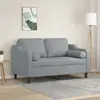 Image de Canapé 2 Places Avec Oreillers Gris Clair 120 Cm Tissu Vidaxl