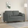 Image de Canapé 2 Places Avec Oreillers Gris Foncé 120 Cm Tissu Vidaxl