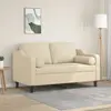 Image de Canapé 2 Places Avec Oreillers Décoratifs Crème 120 Cm Tissu Vidaxl