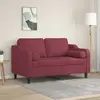 Image de Canapé 2 Places Avec Oreillers Bordeaux 120 Cm Tissu Vidaxl