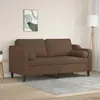 Image de vidaXL Canapé 2 places avec oreillers décoratifs marron 140 cm tissu canapé causeuse canapé de salon canapés canapé 3200848