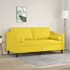 Image de Canapé 2 Places Avec Oreillers Jaune Clair 140 Cm Tissu Vidaxl