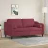 Image de Canapé 2 Places Avec Oreillers Bordeaux 140 Cm Tissu Vidaxl