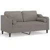 Image de Canapé 2 Places Avec Oreillers Décoratifs Taupe 140 Cm Tissu Vidaxl