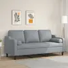 Image de Canapé 3 Places Avec Oreillers Gris Clair 180 Cm Tissu Vidaxl