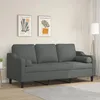 Image de vidaXL Canapé 3 places avec oreillers gris foncé 180 cm tissu canapé canapé de salon canapé 3 places en tissu canapé 3200854