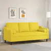 Image de Canapé 3 Places Avec Oreillers Jaune Clair 180 Cm Tissu Vidaxl
