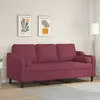 Image de Canapé 3 Places Avec Oreillers Décoratifs Bordeaux 180 Cm Tissu Vidaxl