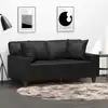 Image de Canapé 2 Places Avec Oreillers Décoratifs Noir 120cm Similicuir Vidaxl