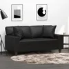 Image de vidaXL Canapé 2 places avec oreillers décoratifs noir 120cm similicuir canapé causeuse canapé de salon canapés canapé 3200861