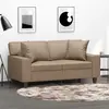 Image de Canapé 2 Places Avec Oreillers Cappuccino 120 Cm Similicuir Vidaxl