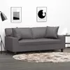 Image de Canapé 2 Places Avec Oreillers Décoratifs Gris 140cm Similicuir Vidaxl