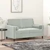 Image de Canapé 2 Places Avec Oreillers Gris Clair 120 Cm Velours Vidaxl