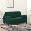 Image de Canapé 2 Places Avec Oreillers Vert Foncé 120 Cm Velours Vidaxl