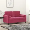 Image de Canapé 2 Places Avec Oreillers Bordeaux 120 Cm Velours Vidaxl