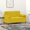 Image de Canapé 2 Places Avec Oreillers Décoratifs Jaune 120 Cm Velours Vidaxl