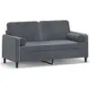 Image de Vidaxl canapé 2 places avec oreillers gris foncé 140 cm velours
