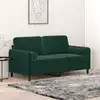 Image de Canapé 2 Places Avec Oreillers Vert Foncé 140 Cm Velours Vidaxl