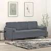 Image de vidaXL Canapé 3 places avec oreillers gris foncé 180 cm velours canapé canapé de salon canapé 3 places en velours canapé