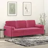 Image de Canapé 3 Places Avec Oreillers Bordeaux 180 Cm Velours Vidaxl