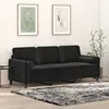 Image de Canapé 3 Places Avec Oreillers Décoratifs Noir 180 Cm Velours Vidaxl