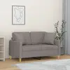 Image de Canapé 2 Places Avec Oreillers Gris Clair 120 Cm Tissu Vidaxl