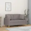 Image de vidaXL Canapé 2 places avec oreillers gris clair 120 cm tissu canapé causeuse canapé de salon canapés canapé rembourré 3200901
