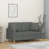 Image de Canapé 2 Places Avec Oreillers Gris Foncé 120 Cm Tissu Vidaxl