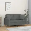 Image de vidaXL Canapé 2 places avec oreillers gris foncé 120 cm tissu canapé causeuse canapé de salon canapés canapé rembourré 3200902
