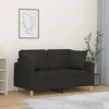 Image de Canapé 2 Places Avec Oreillers Décoratifs Noir 120 Cm Tissu Vidaxl