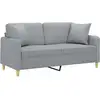 Image de Vidaxl canapé 2 places avec oreillers gris clair 140 cm tissu