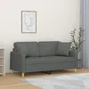 Image de vidaXL Canapé 2 places avec oreillers gris foncé 140 cm tissu 3200910