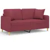 Image de Canapé 2 Places Avec Oreillers Bordeaux 140 Cm Tissu Vidaxl