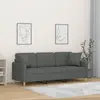 Image de Canapé 3 Places Avec Oreillers Gris Foncé 180 Cm Tissu Vidaxl
