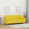Image de Canapé 3 Places Avec Oreillers Jaune Clair 180 Cm Tissu Vidaxl