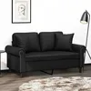 Image de vidaXL Canapé 2 places avec oreillers décoratifs noir 120cm similicuir 3200925