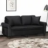 Image de Canapé 2 Places Avec Oreillers Décoratifs Noir 140cm Similicuir Vidaxl
