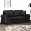 Image de vidaXL Canapé 2 places avec oreillers décoratifs noir 140cm similicuir canapé causeuse canapé de salon canapés canapé 3200930