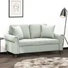 Image de Canapé 2 Places Avec Oreillers Gris Clair 120 Cm Velours Vidaxl