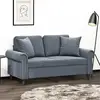 Image de Canapé 2 Places Avec Oreillers Gris Foncé 120 Cm Velours Vidaxl