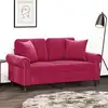 Image de Canapé 2 Places Avec Oreillers Bordeaux 120 Cm Velours Vidaxl