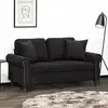 Image de Canapé 2 Places Avec Oreillers Décoratifs Noir 120 Cm Velours Vidaxl
