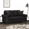 Image de vidaXL Canapé 2 places avec oreillers décoratifs noir 120 cm velours canapé canapé rembourré siège de salon causeuse 3200940