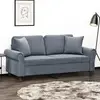 Image de Canapé 2 Places Avec Oreillers Gris Foncé 140 Cm Velours Vidaxl