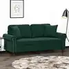 Image de Canapé 2 Places Avec Oreillers Vert Foncé 140 Cm Velours Vidaxl