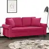 Image de Canapé 2 Places Avec Oreillers Bordeaux 140 Cm Velours Vidaxl