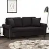 Image de Canapé 2 Places Avec Oreillers Décoratifs Noir 140 Cm Velours Vidaxl