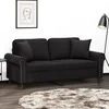 Image de vidaXL Canapé 2 places avec oreillers décoratifs noir 140 cm velours canapé canapé rembourré siège de salon causeuse 3200950