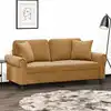 Image de Canapé 2 Places Avec Oreillers Décoratifs Brun 140 Cm Velours Vidaxl
